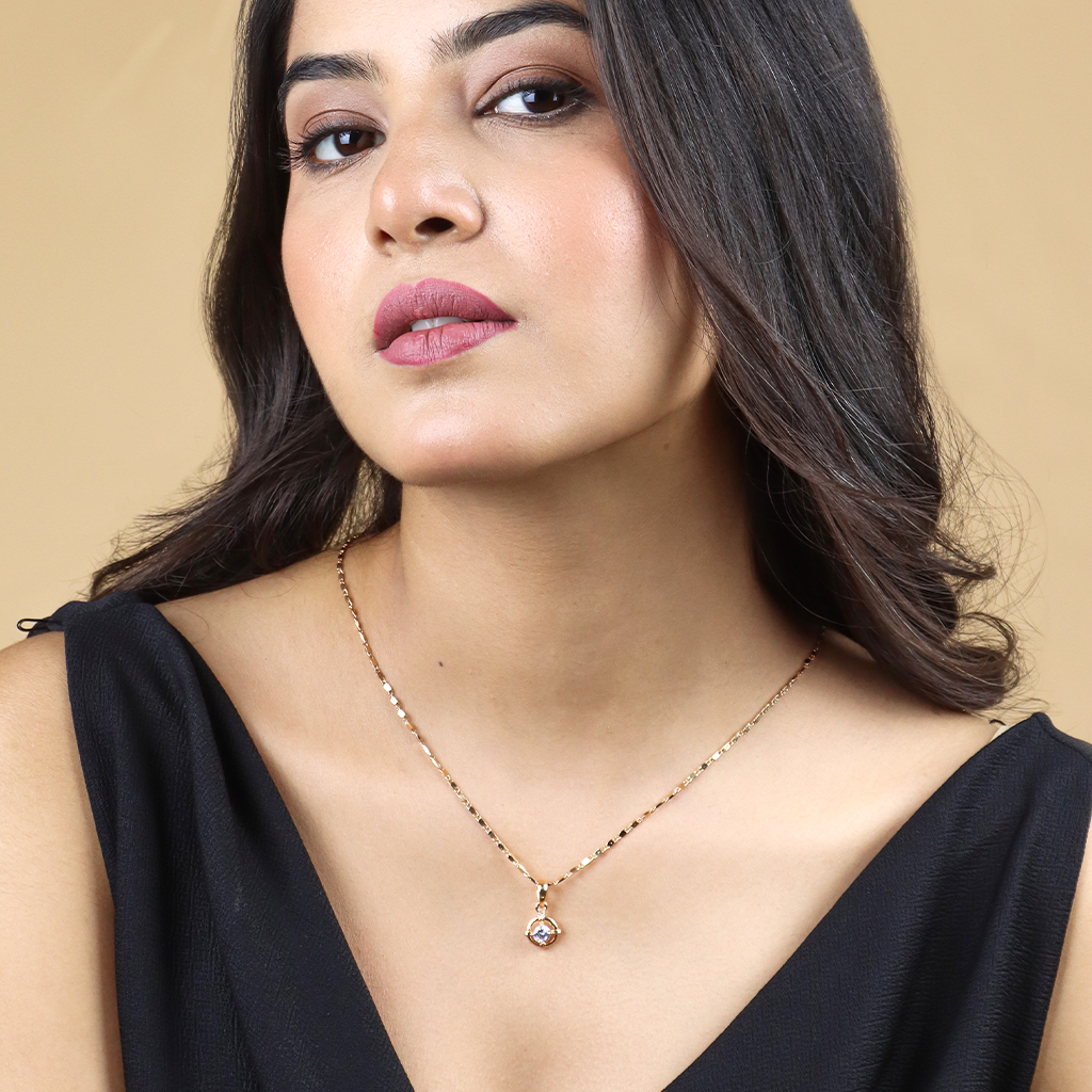 Circle Drop Chain Pendant Set