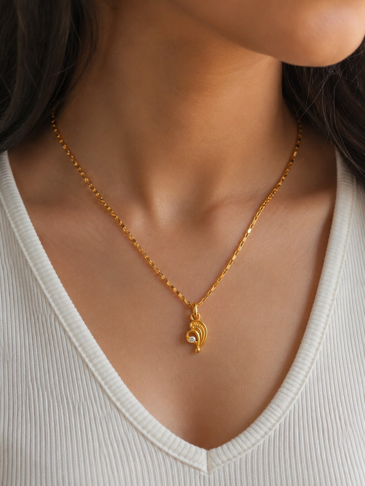 Leaf Heart Chain Pendant Set