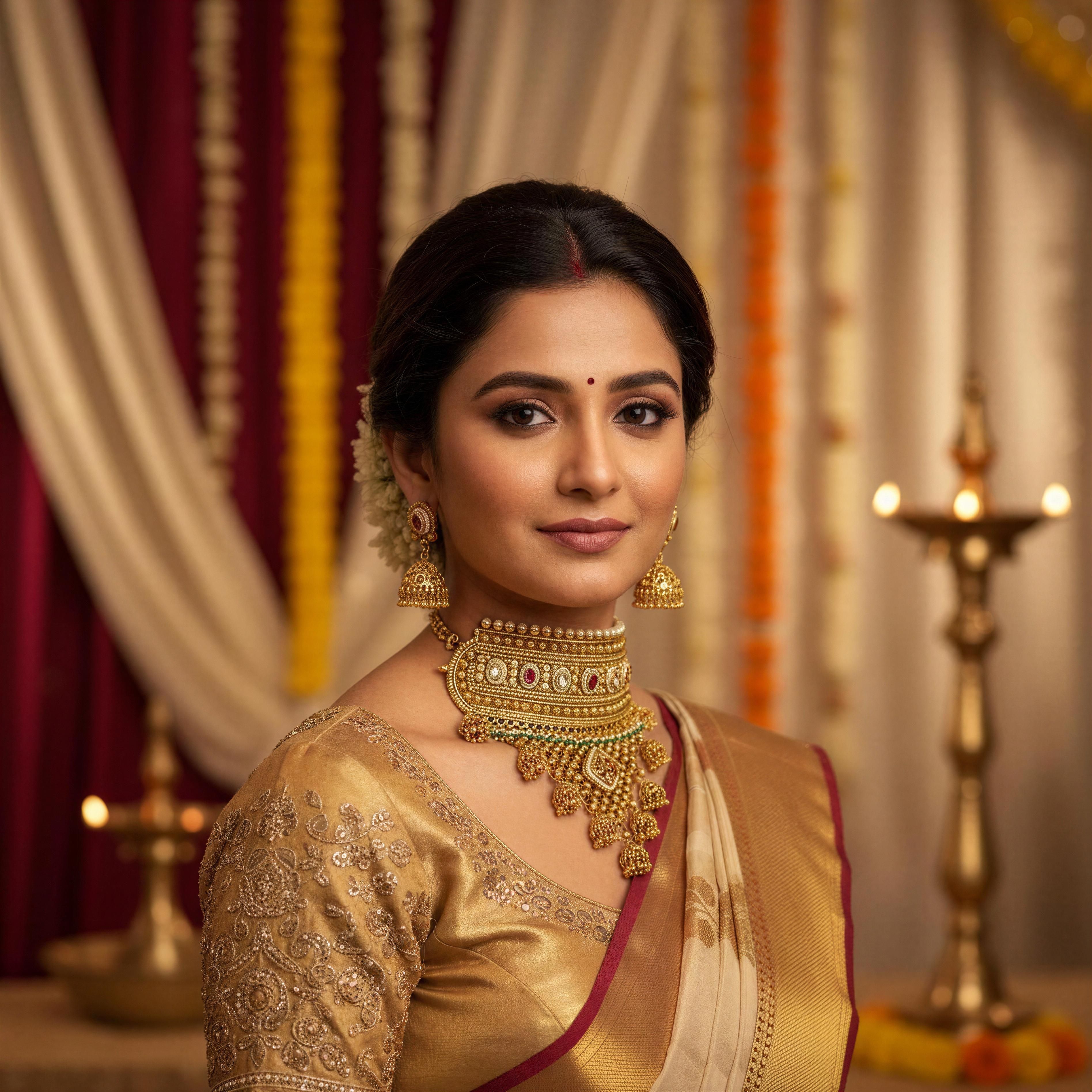 Rajwadi Choker Necklace Set