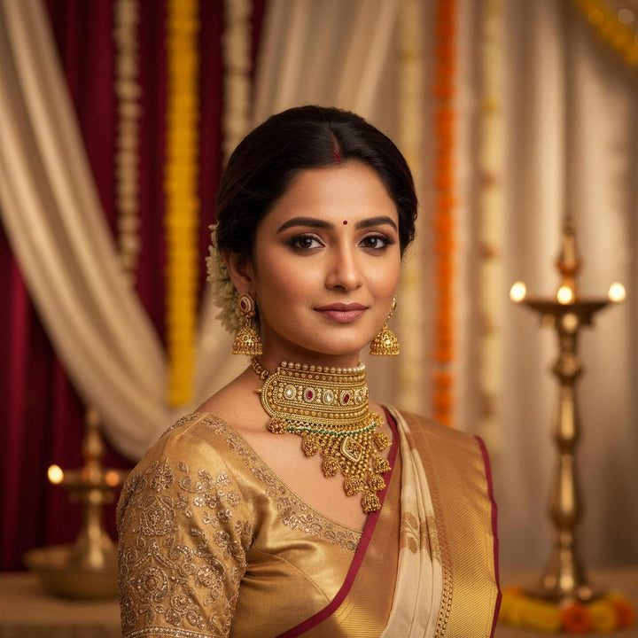 Rajwadi Choker Necklace Set
