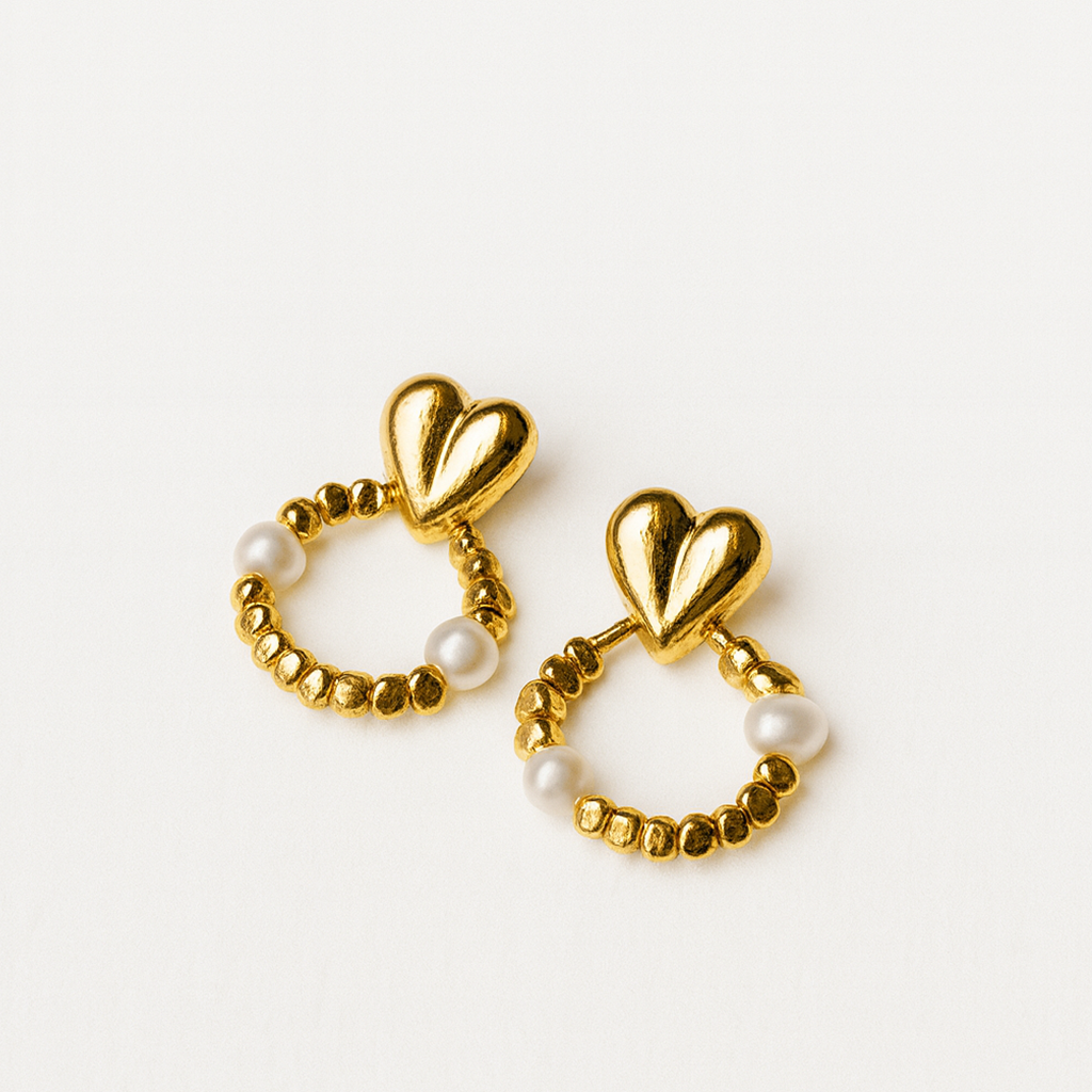 Aurelia  Pearl Hearts Hoops