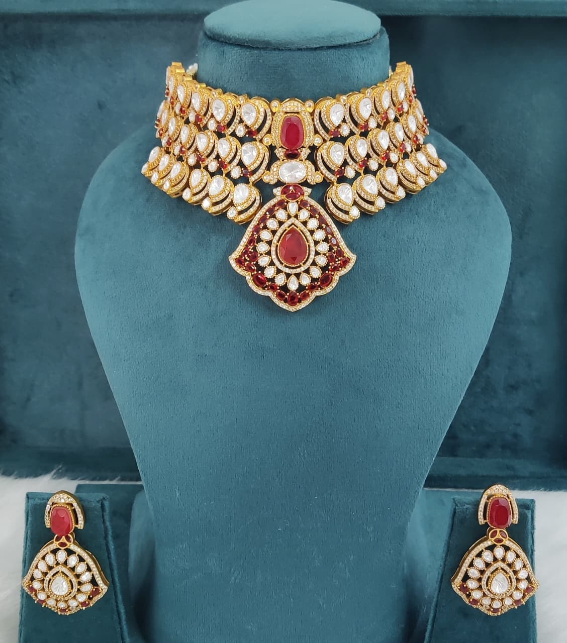 Royal Ruby Kundan Necklace Set