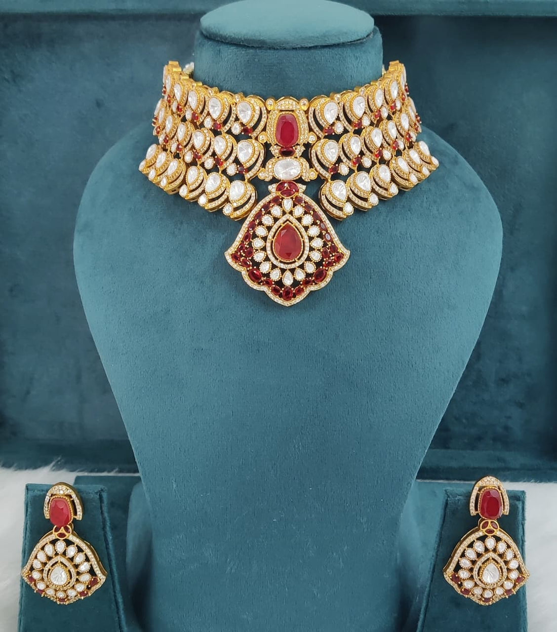 Royal Ruby Kundan Necklace Set