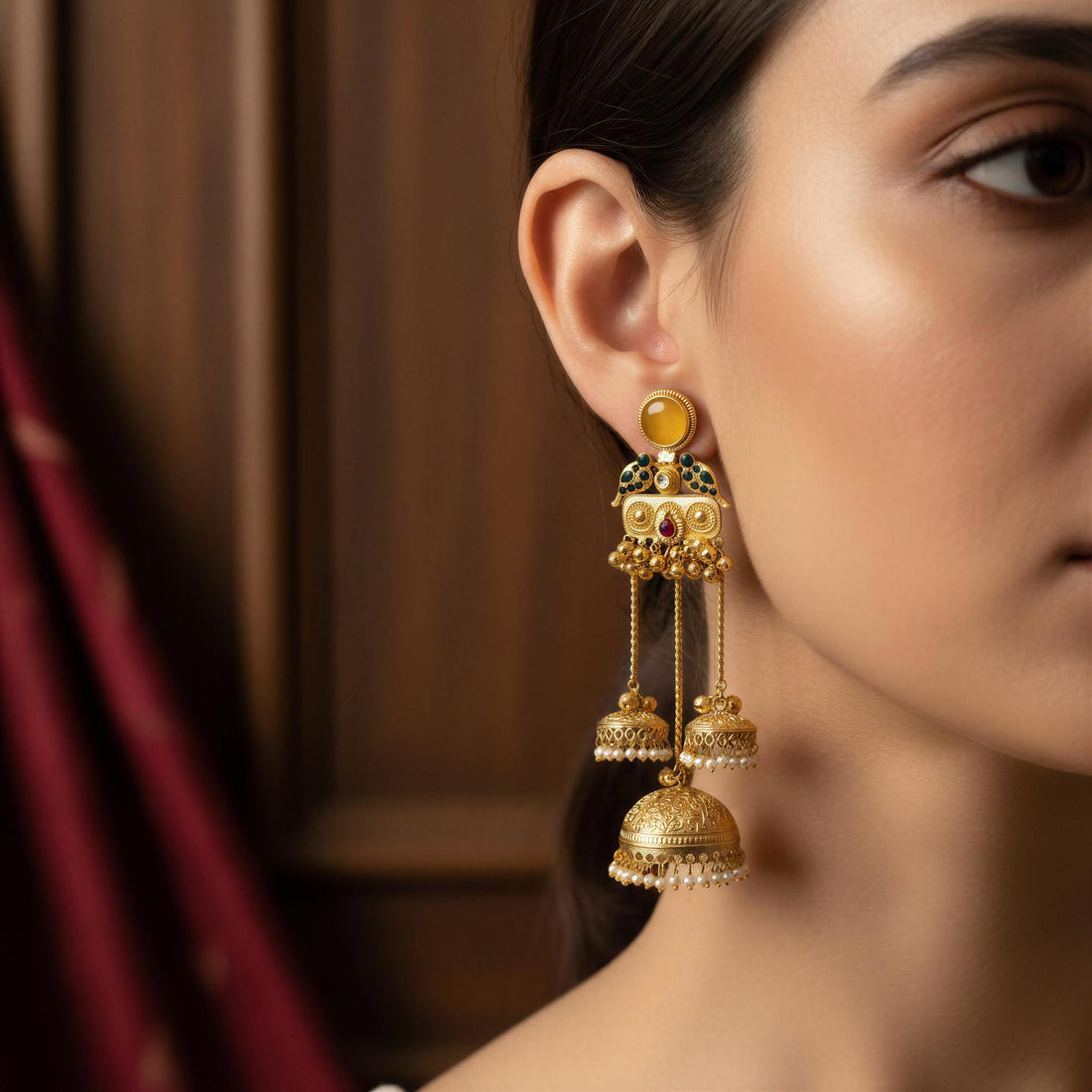 Trishala Kashmiri Jhumki Earrings