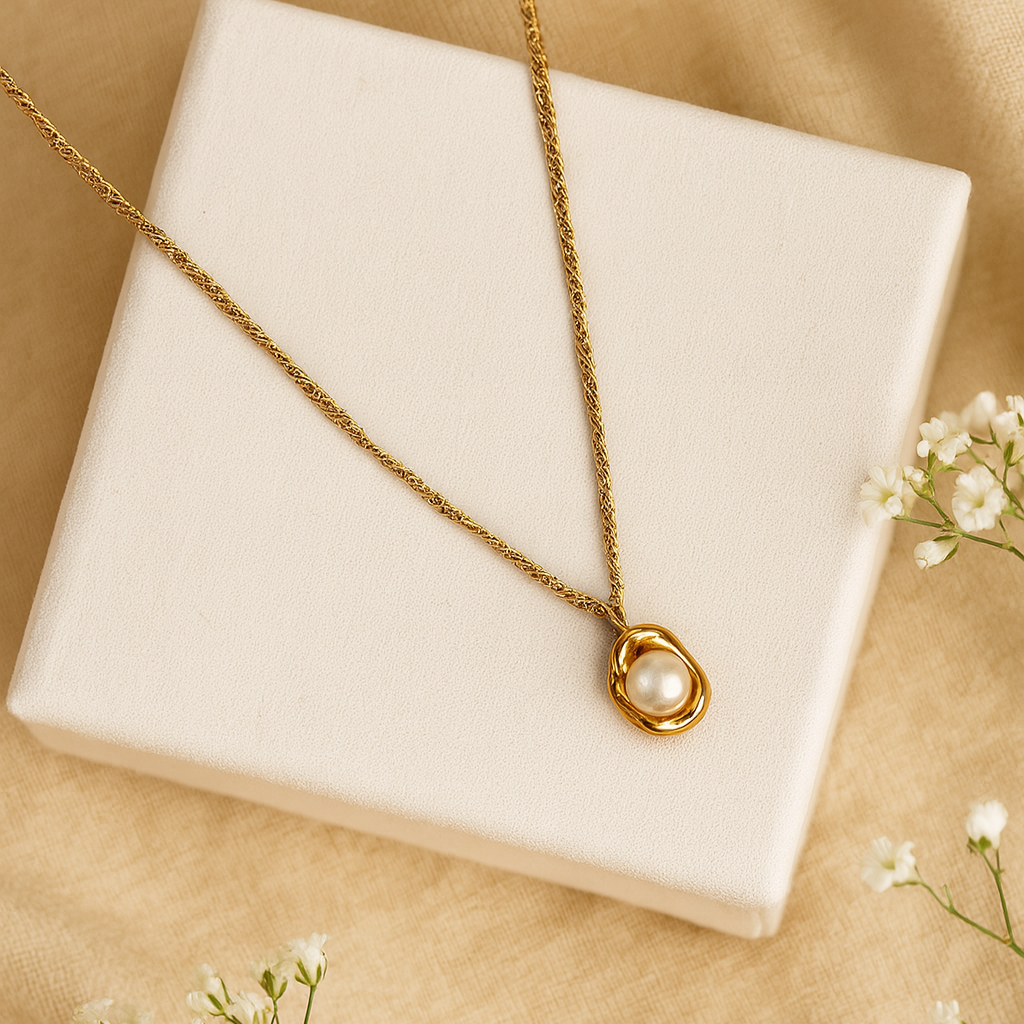 Moon in Gold Necklace