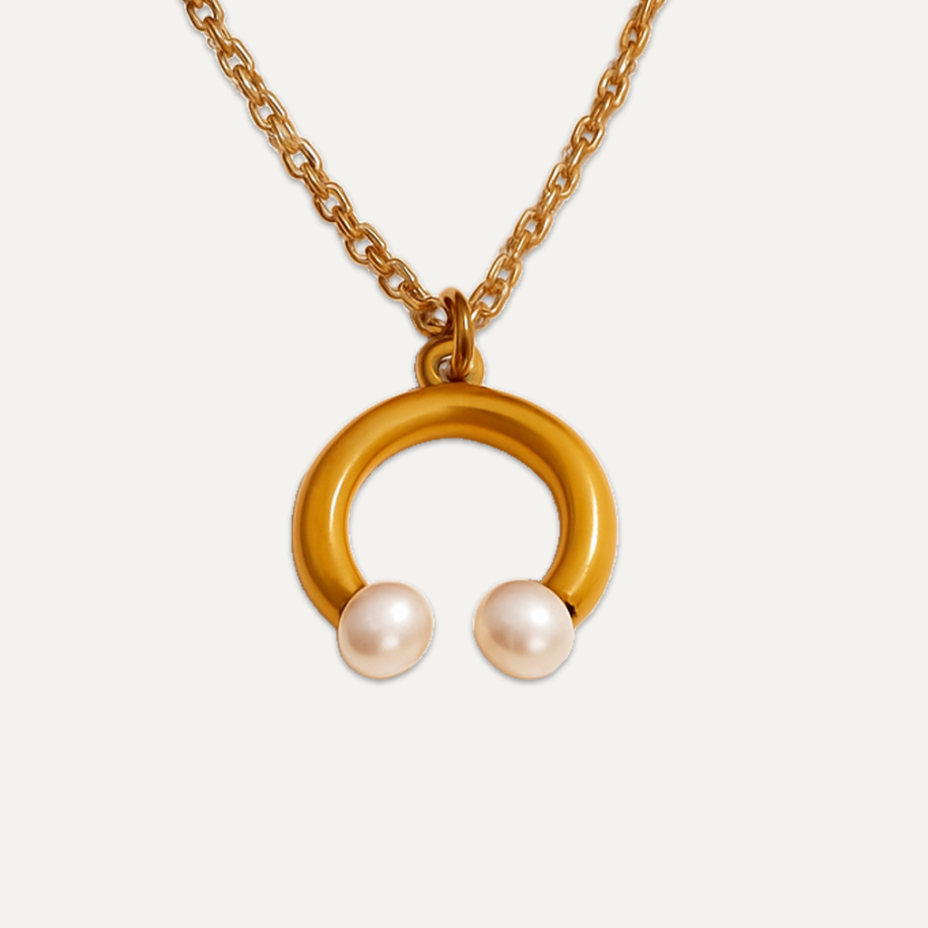 Pearl Horseshoe Pendant