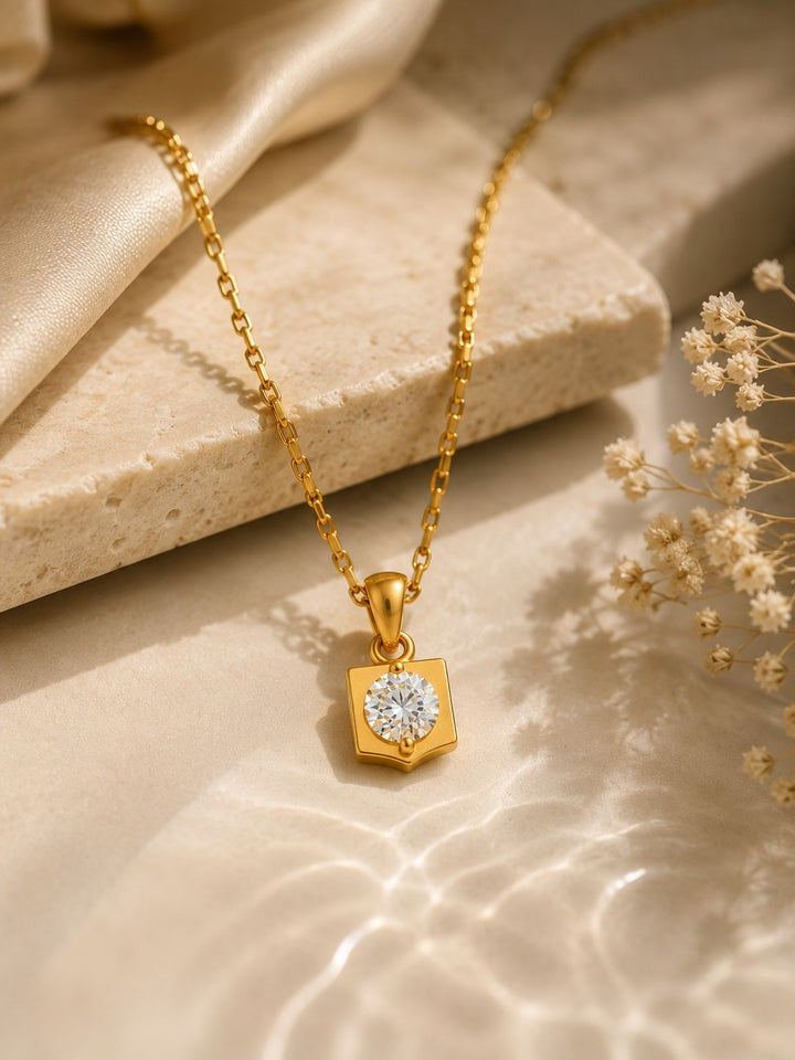 Square Pyramid Drop Chain Pendant Set