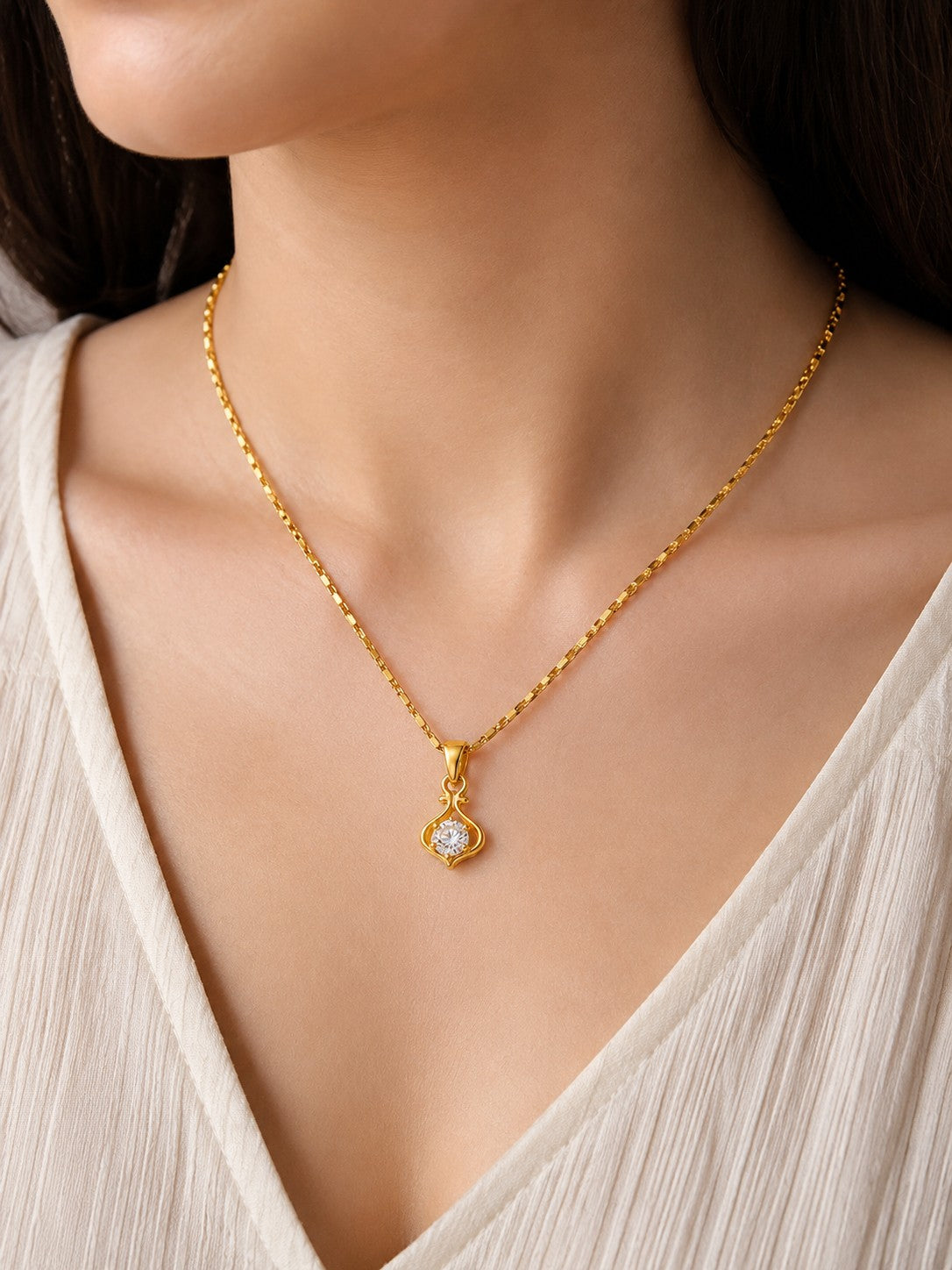 Tear Drop Chain Pendant Set