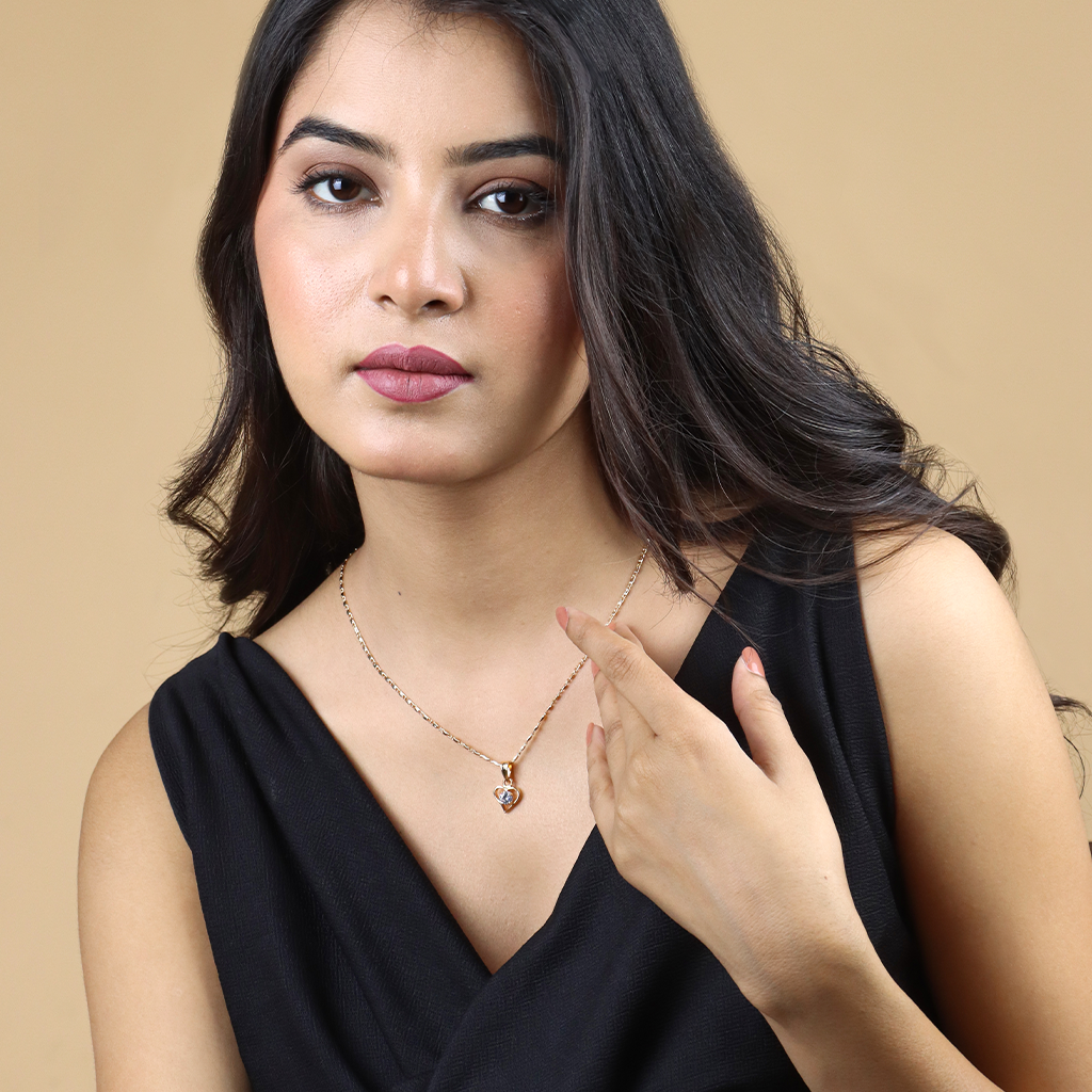 Heart Shape Chain Pendant Set