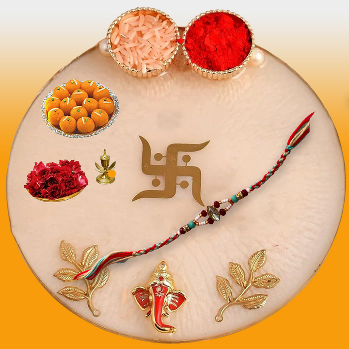 Blue Kundan Rakhi for Brother