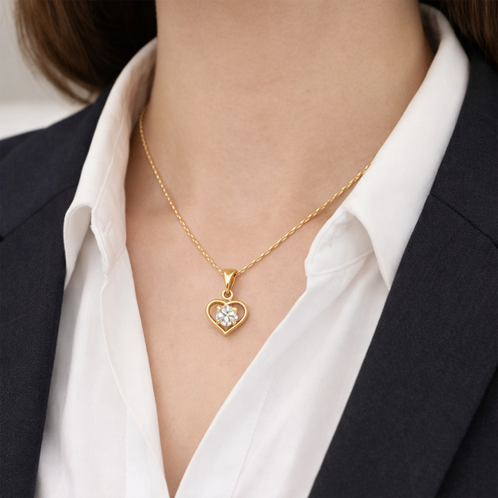 Heart Shape Chain Pendant Set