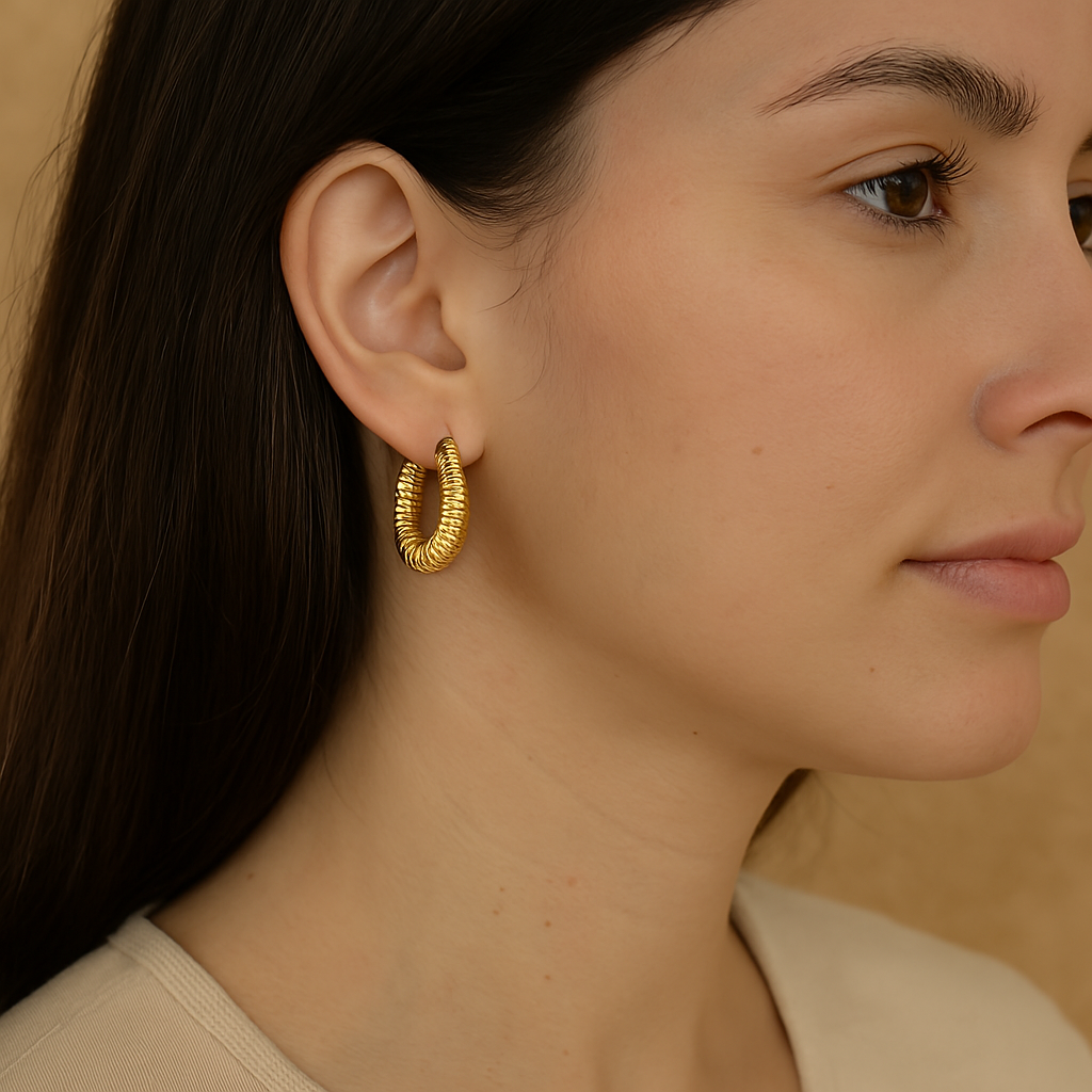 18k Gold Carina Hoop Earrings