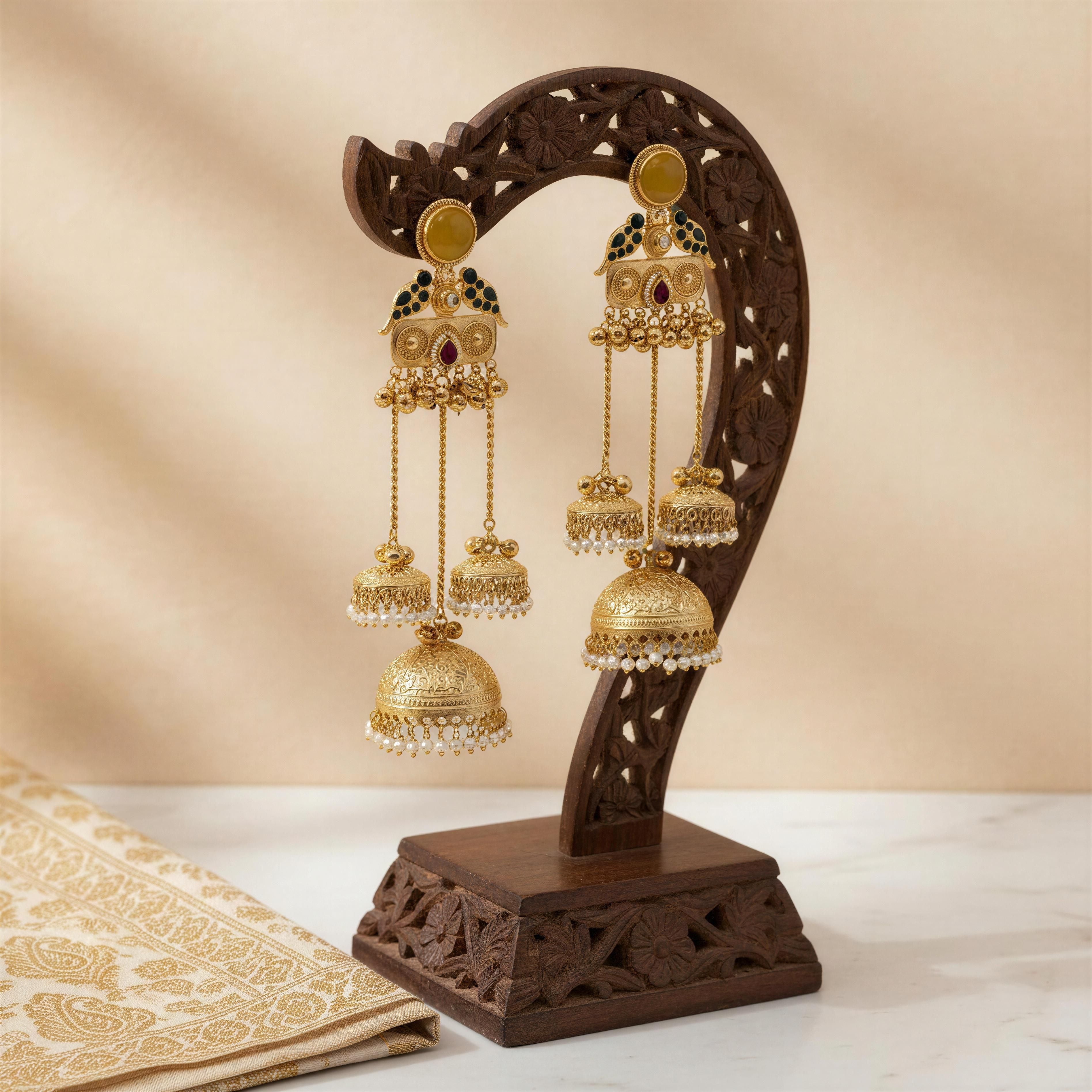 Trishala Kashmiri Jhumki Earrings