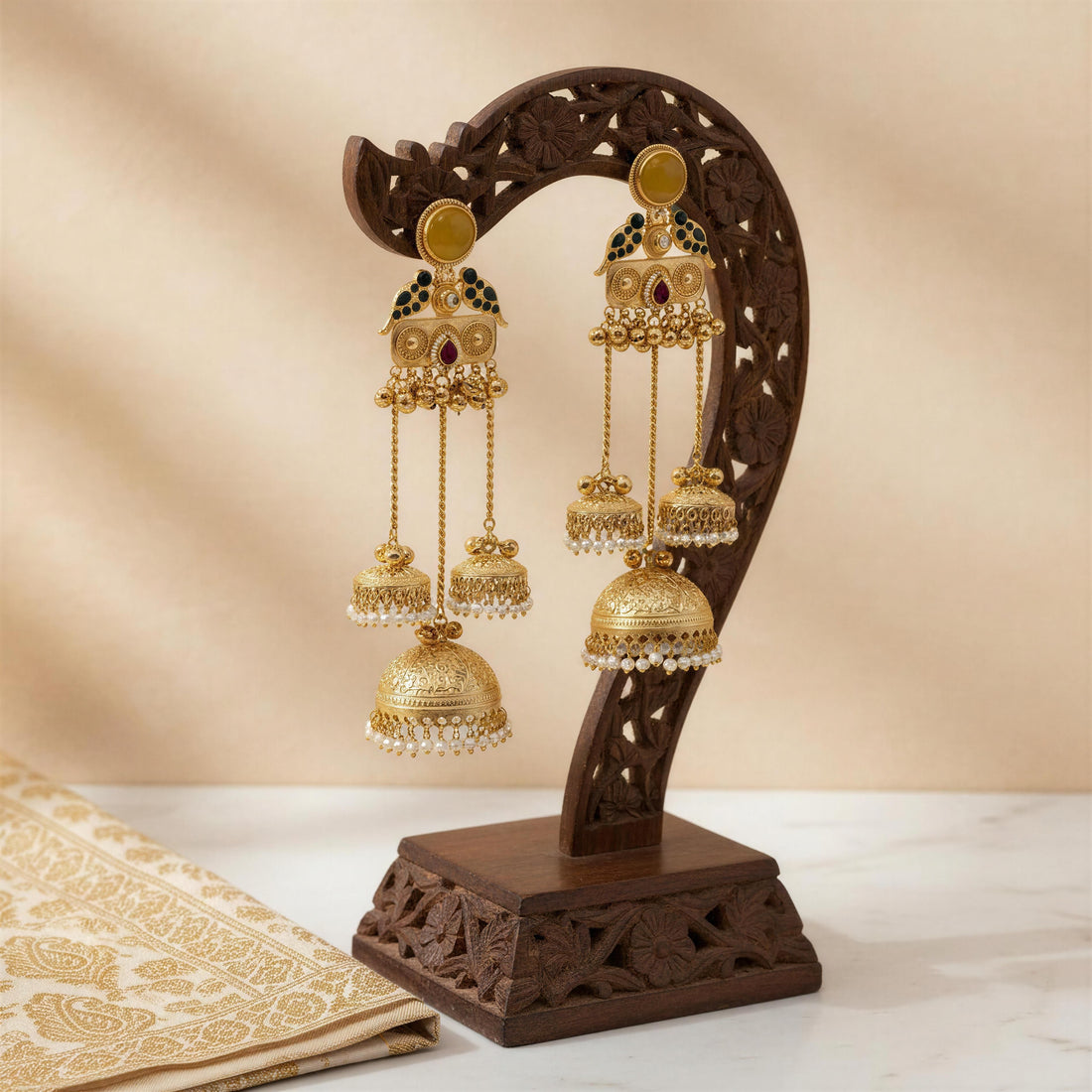 Trishala Kashmiri Jhumki Earrings