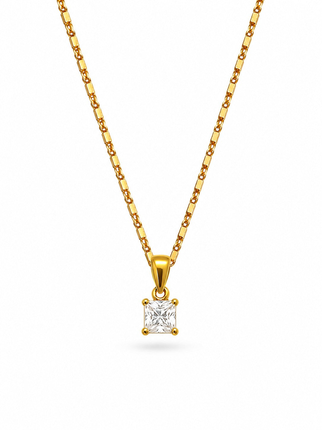 Princess Cut Chain Pendant Set