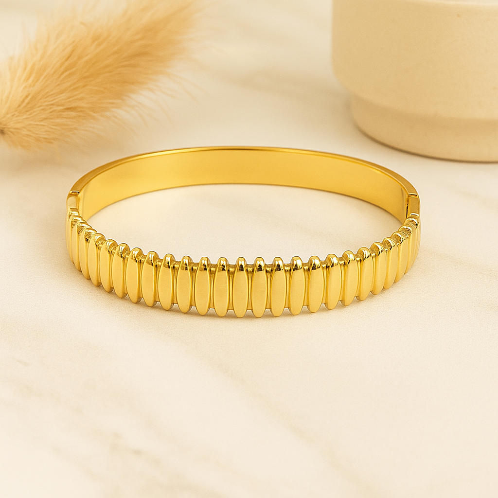 Golden Ribbed Bracelet