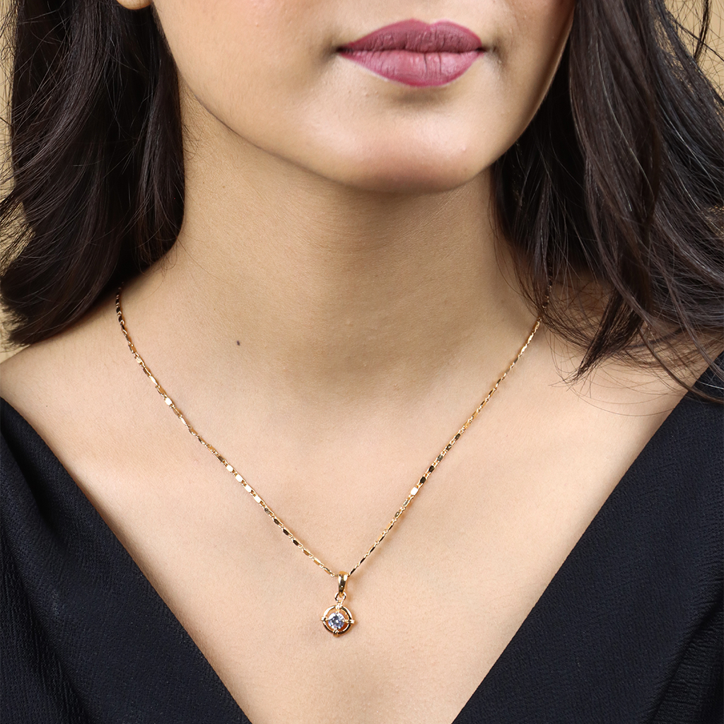 Circle Drop Chain Pendant Set