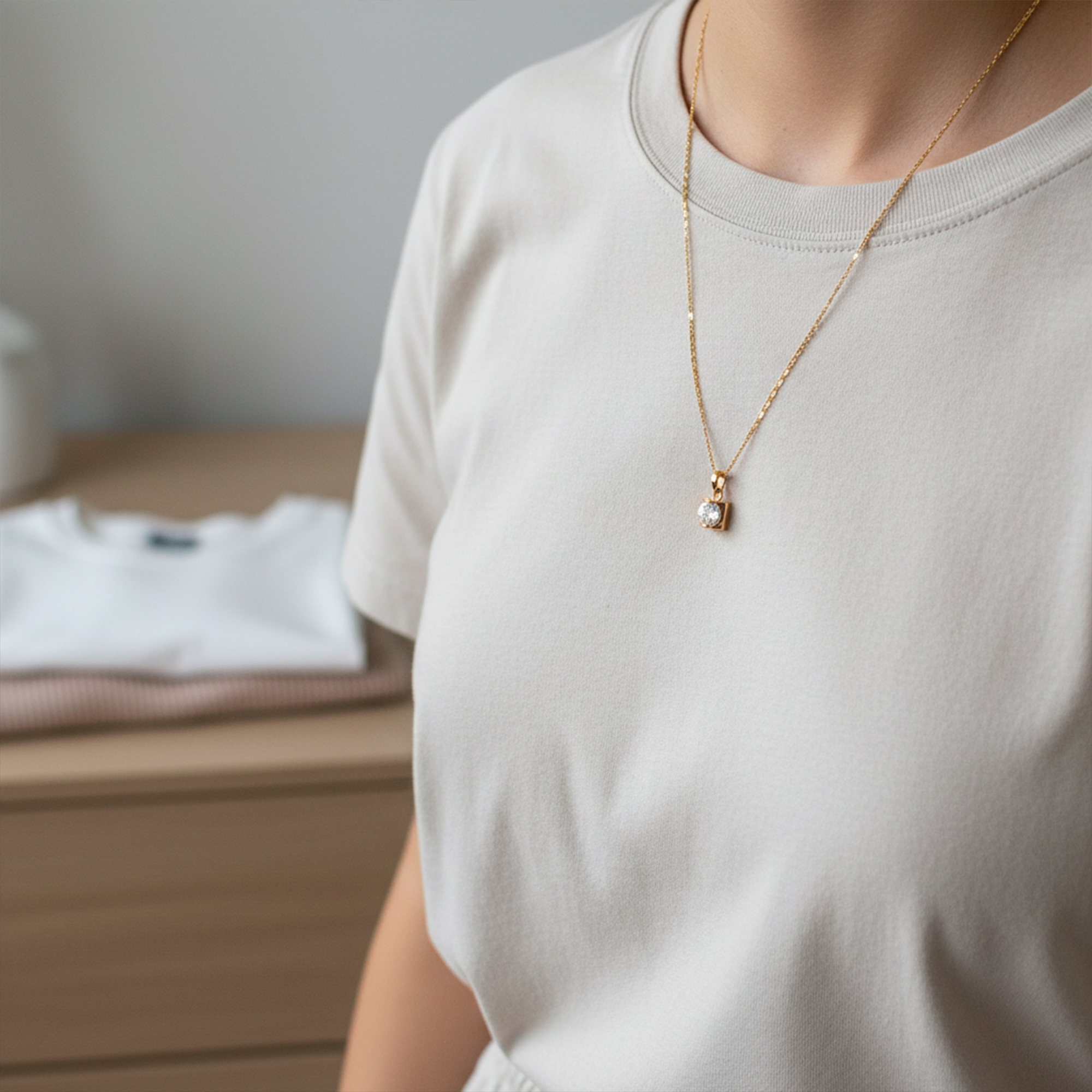 Square Pyramid Drop Chain Pendant Set