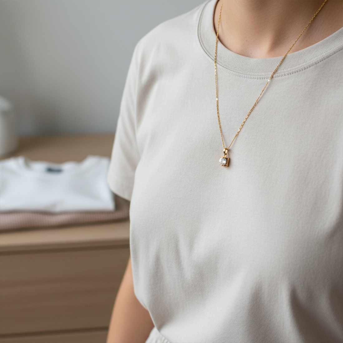 Square Pyramid Drop Chain Pendant Set