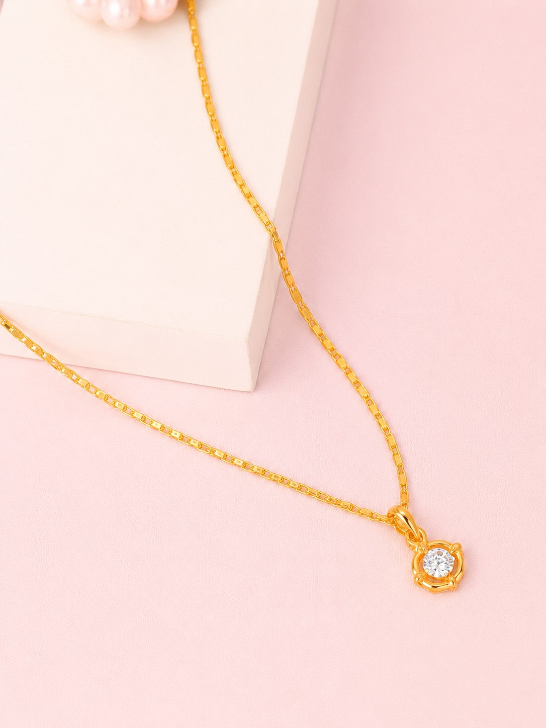 Circle Drop Chain Pendant Set