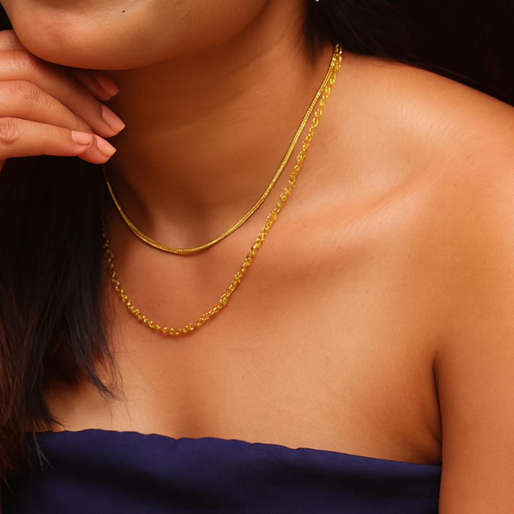 Double Layer Plain Necklace