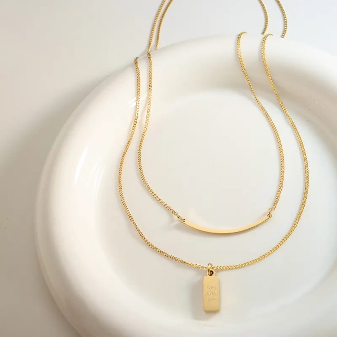 Golden Whisper Duo Necklace