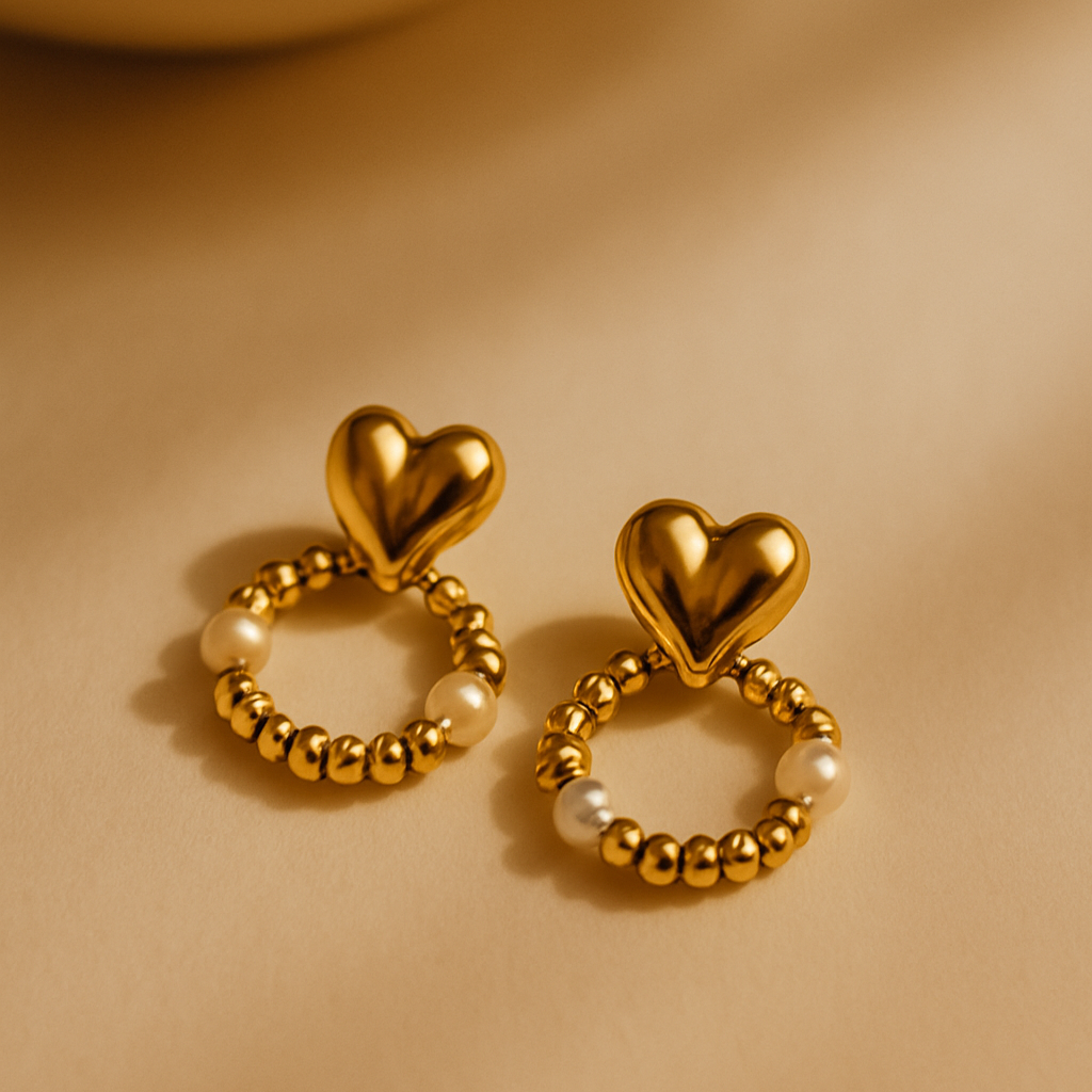 Aurelia  Pearl Hearts Hoops