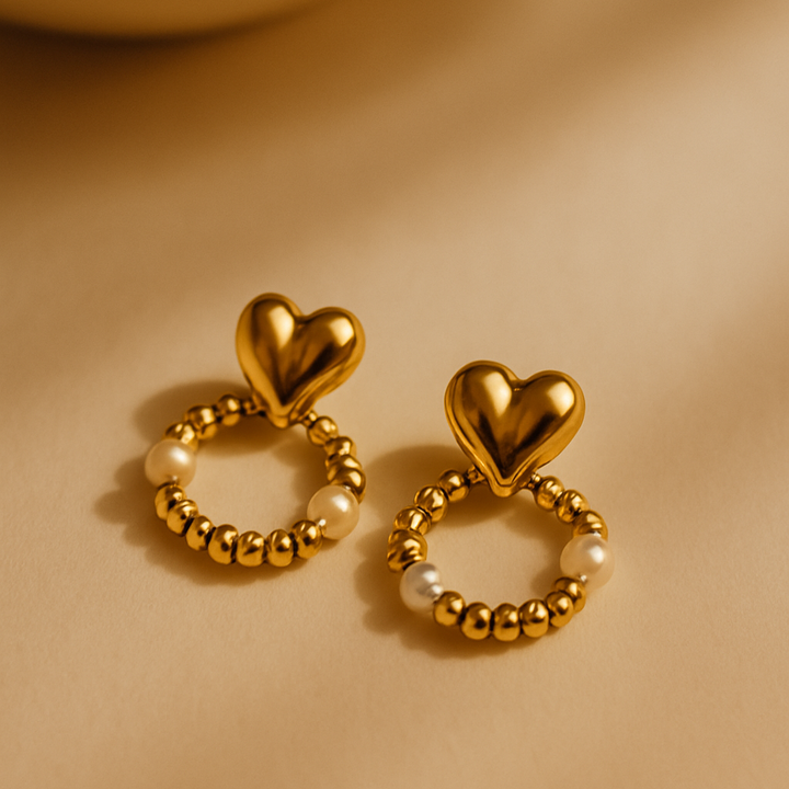 Aurelia  Pearl Hearts Hoops