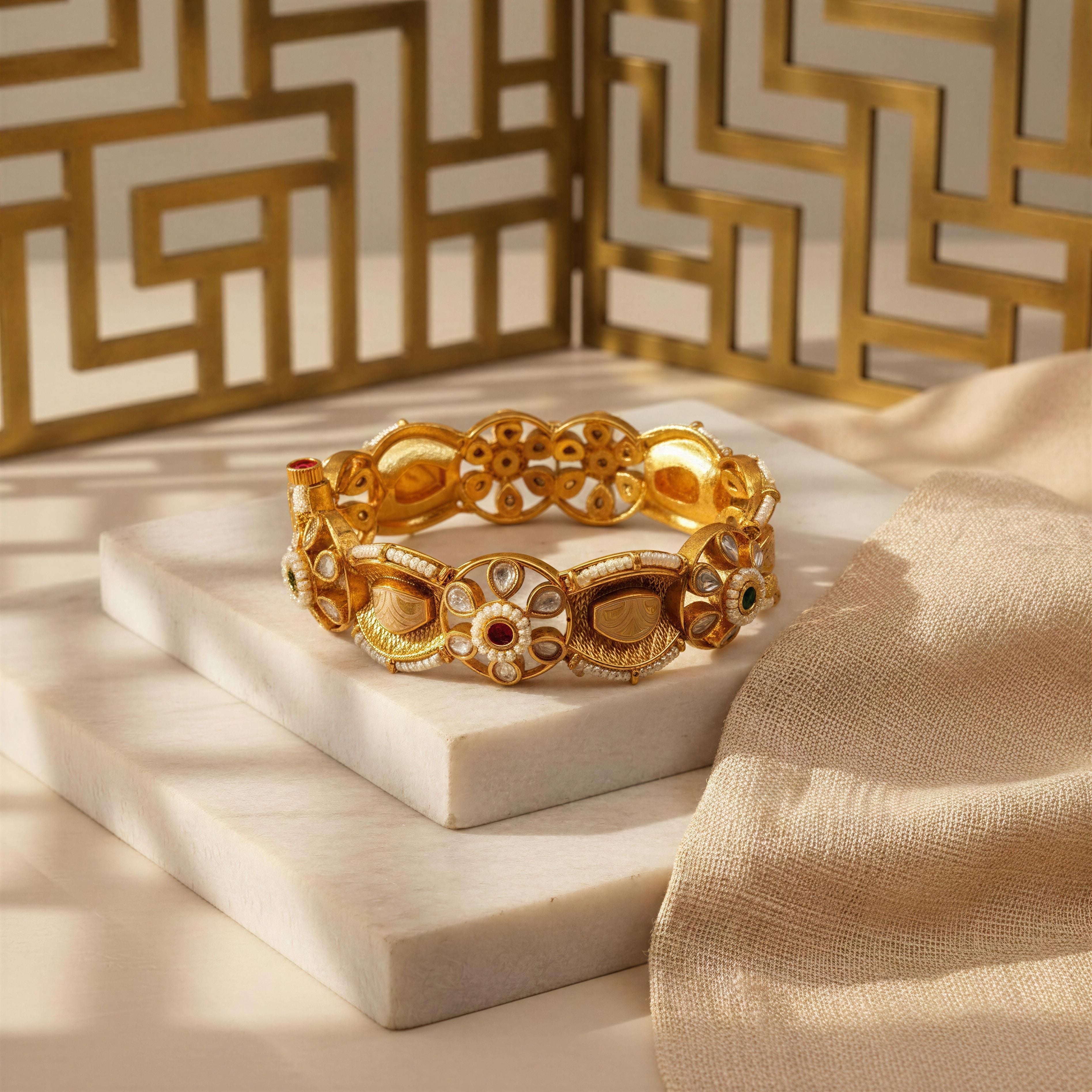 Meher Kundan Kada  (Set of 2)