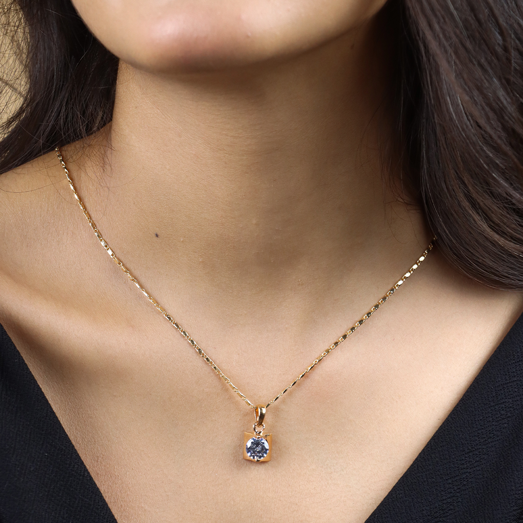 Square Pyramid Drop Chain Pendant Set