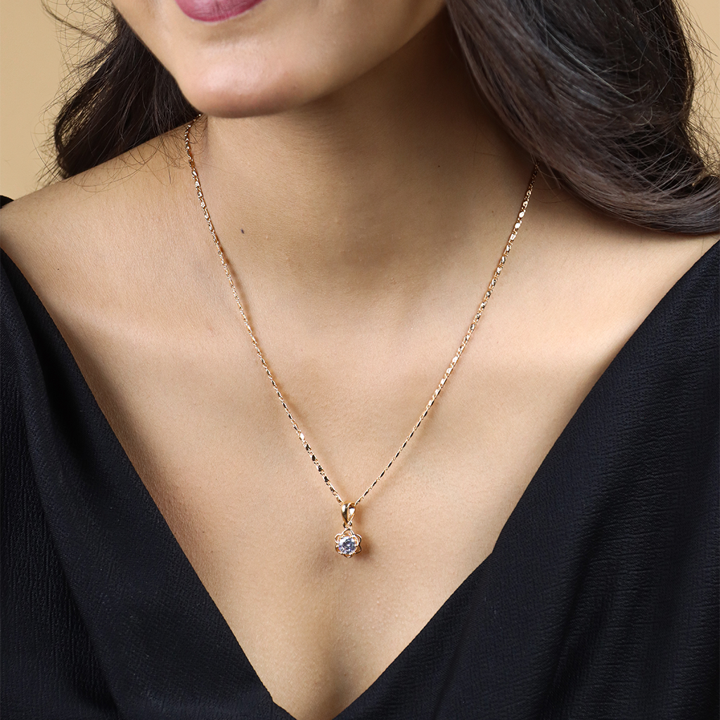 Flower Drop Chain Pendant Set