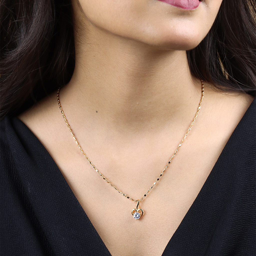 Heart Drop Chain Pendant Set