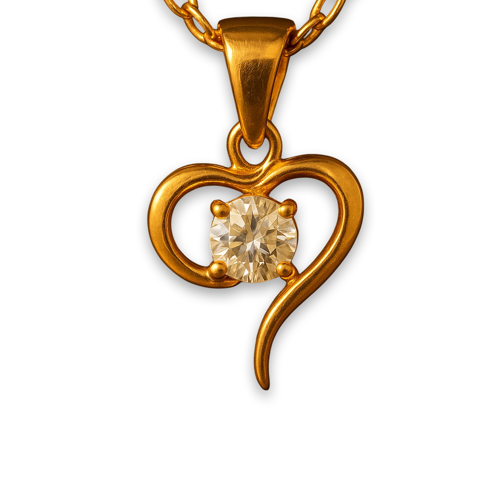 Half Heart Drop Chain Pendant Set