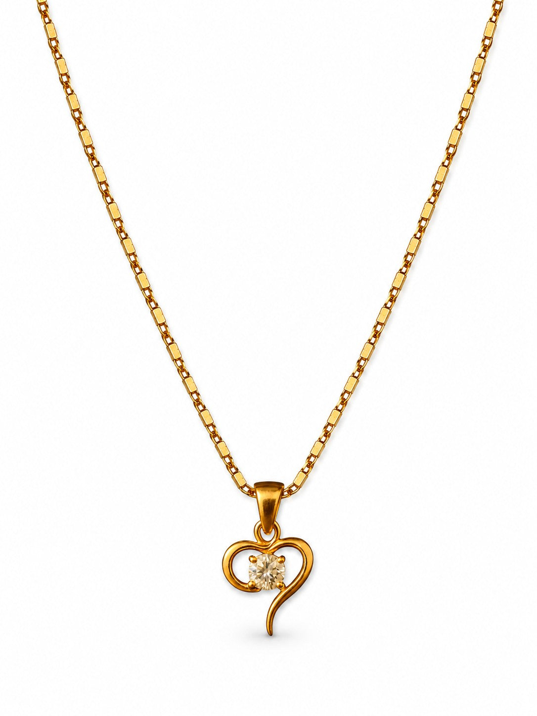Half Heart Drop Chain Pendant Set