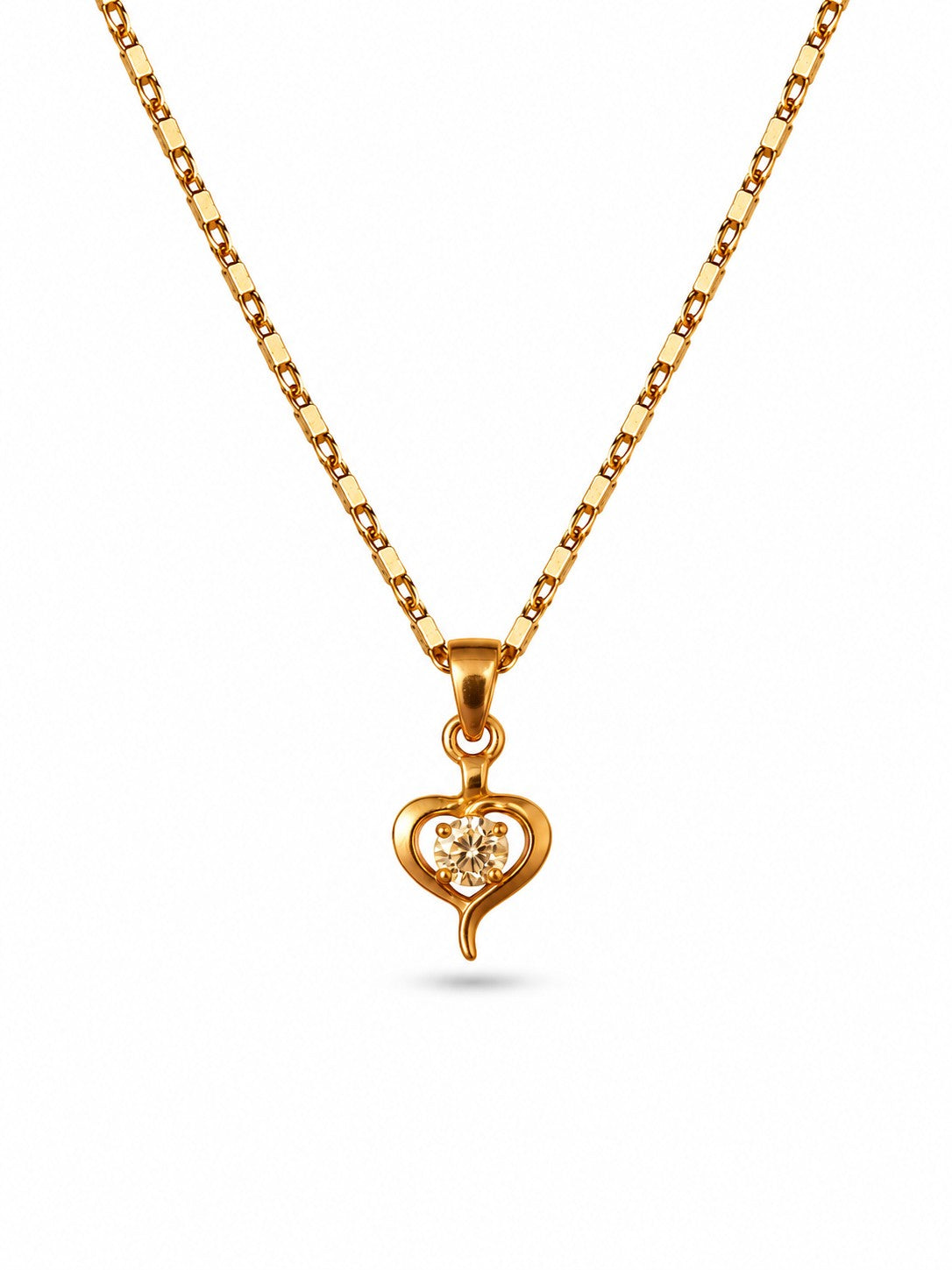 Sharp Heart Chain Pendant Set