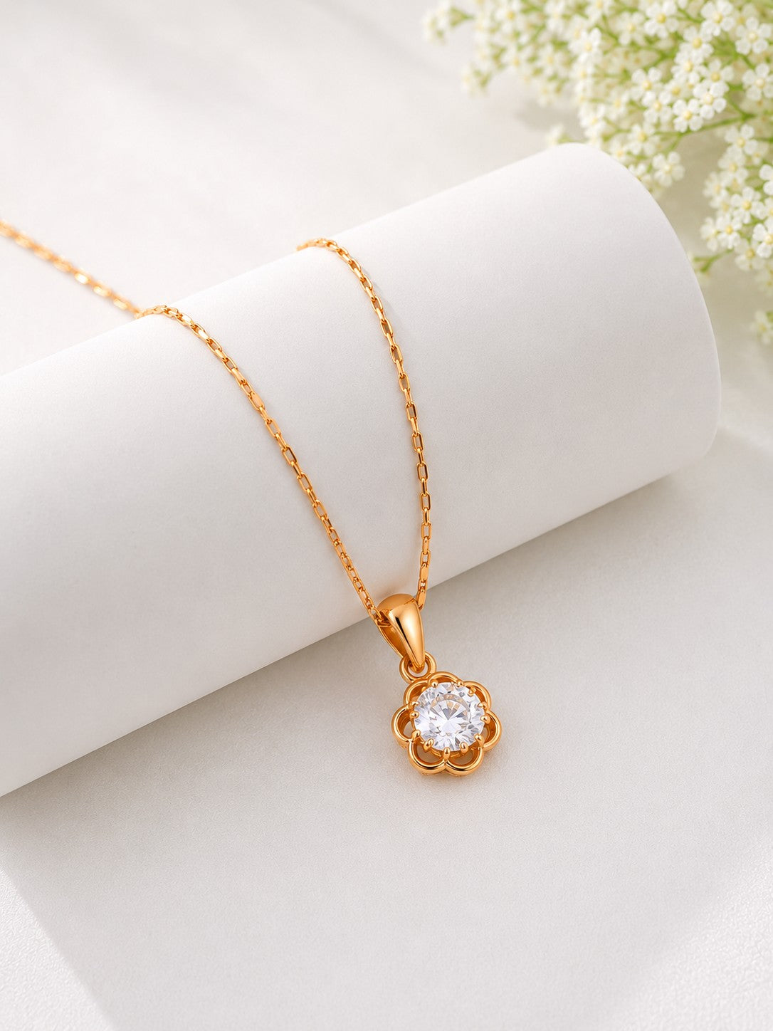 Flower Drop Chain Pendant Set