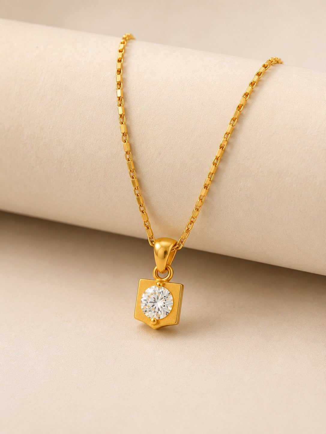 Square Pyramid Drop Chain Pendant Set