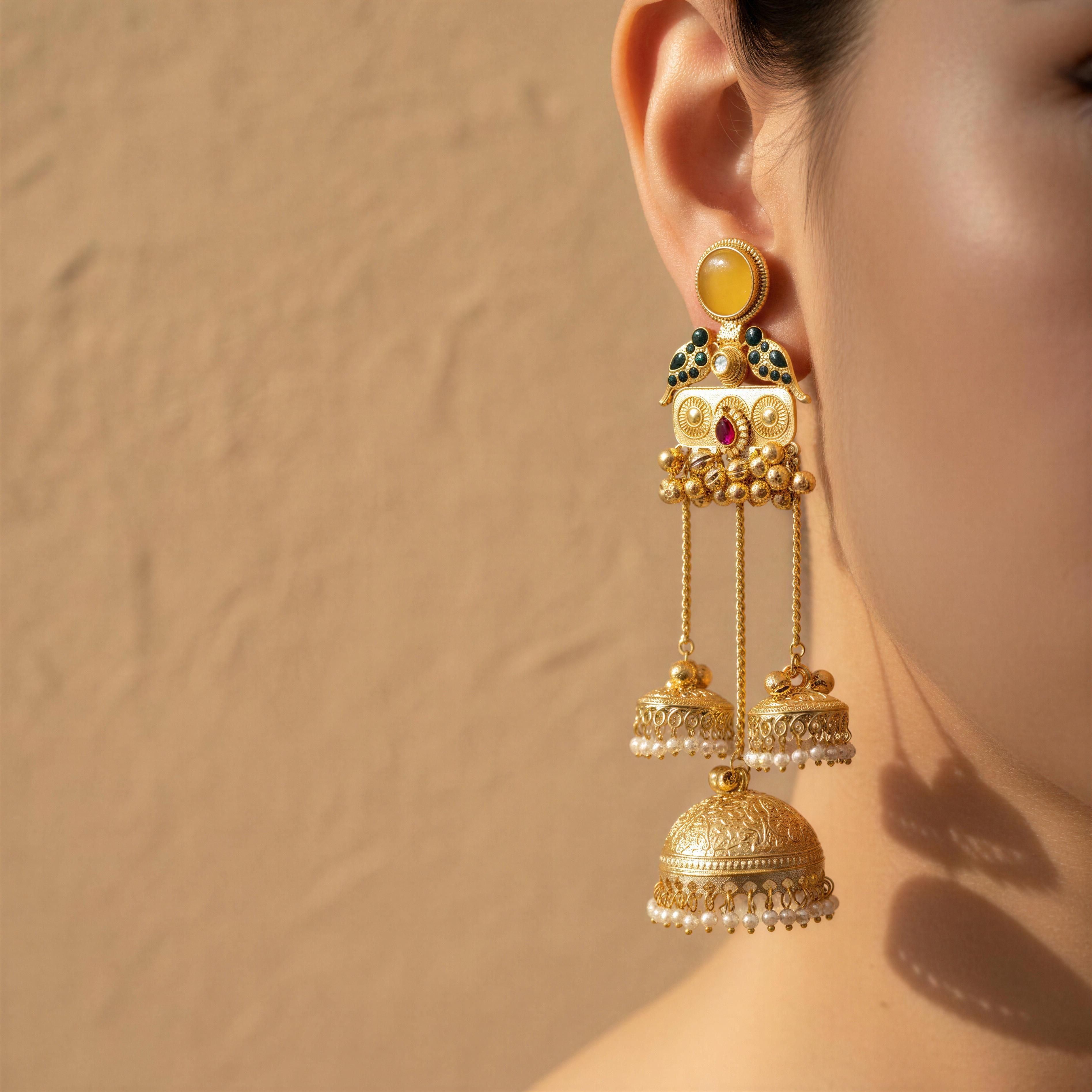 Trishala Kashmiri Jhumki Earrings
