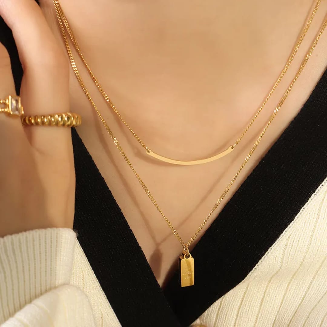 Golden Whisper Duo Necklace