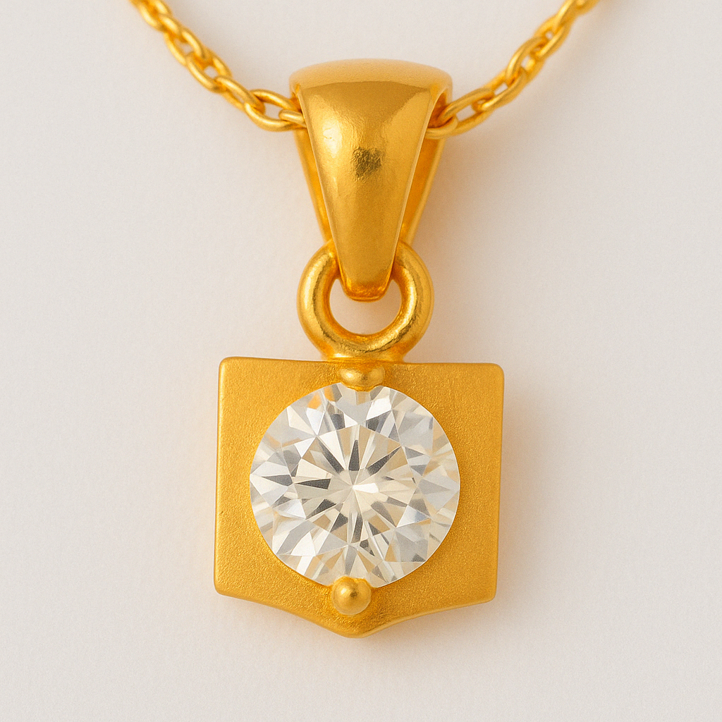 Square Pyramid Drop Chain Pendant Set