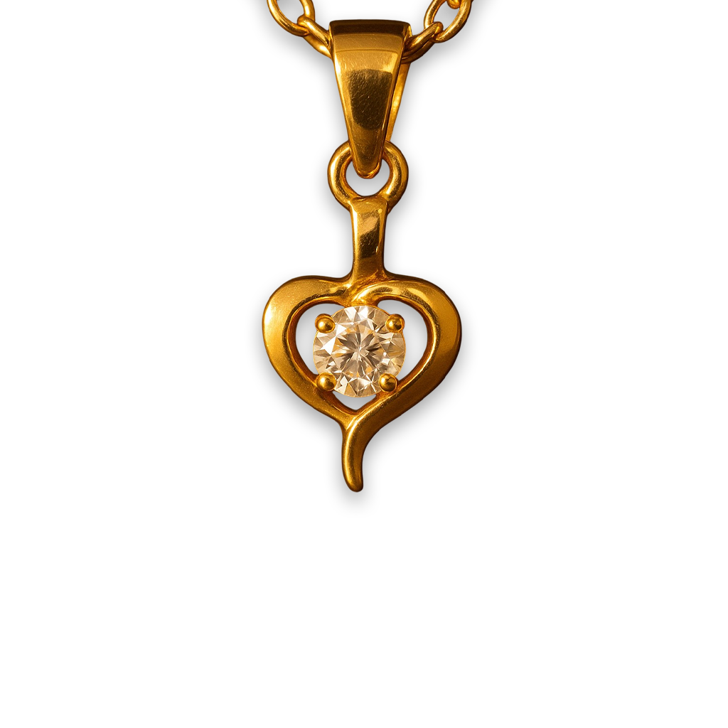 Sharp Heart Chain Pendant Set