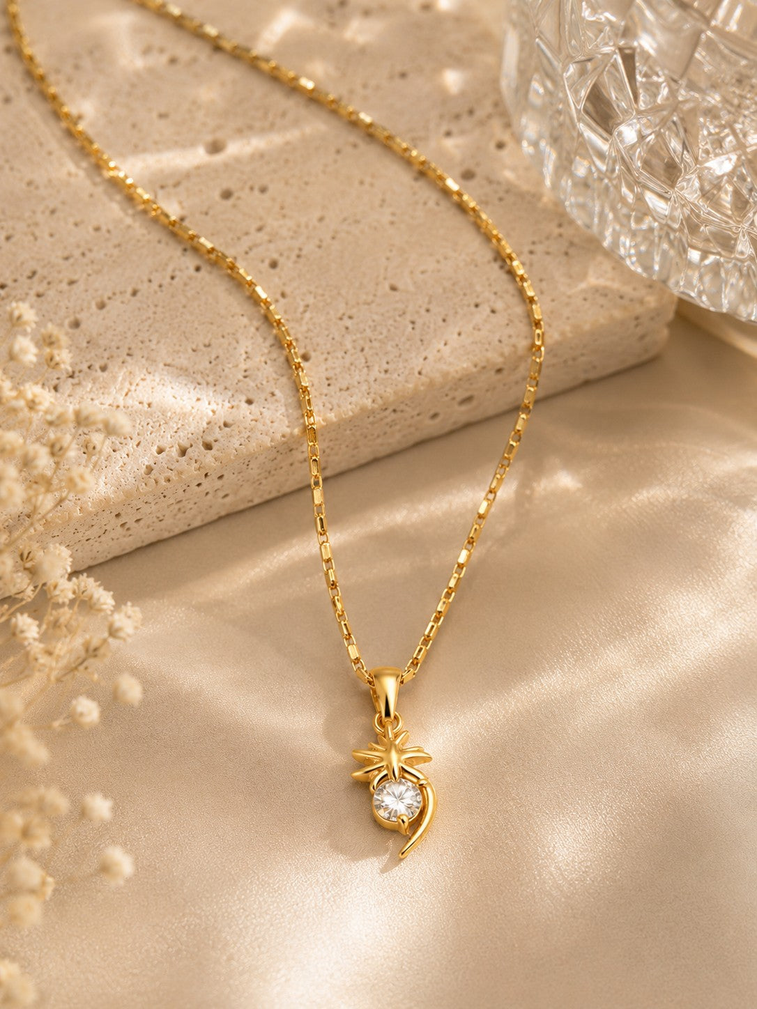 Half Heart Chain Pendant Set