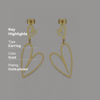 Dual Heart Stud Earrings