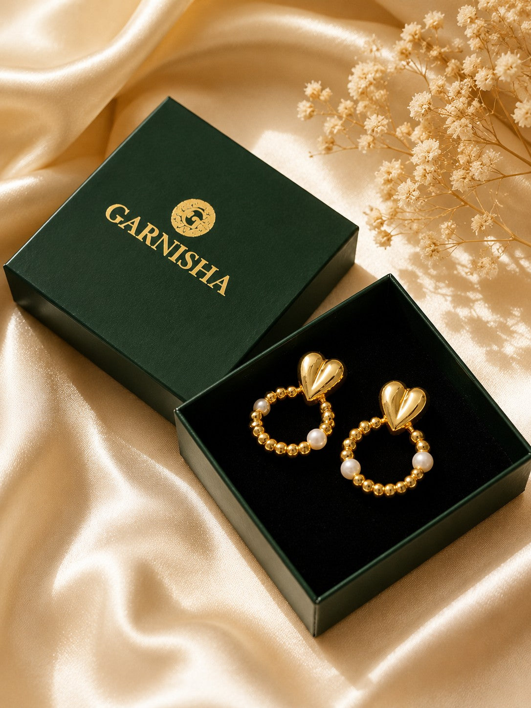 Aurelia  Pearl Hearts Hoops