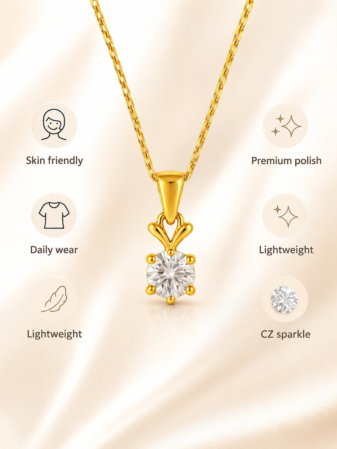 Round Shape Chain Pendant Set