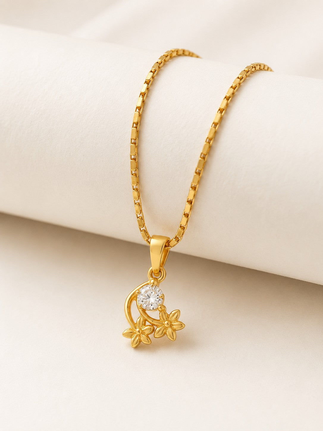 Flower Drop Chain Pendant Set