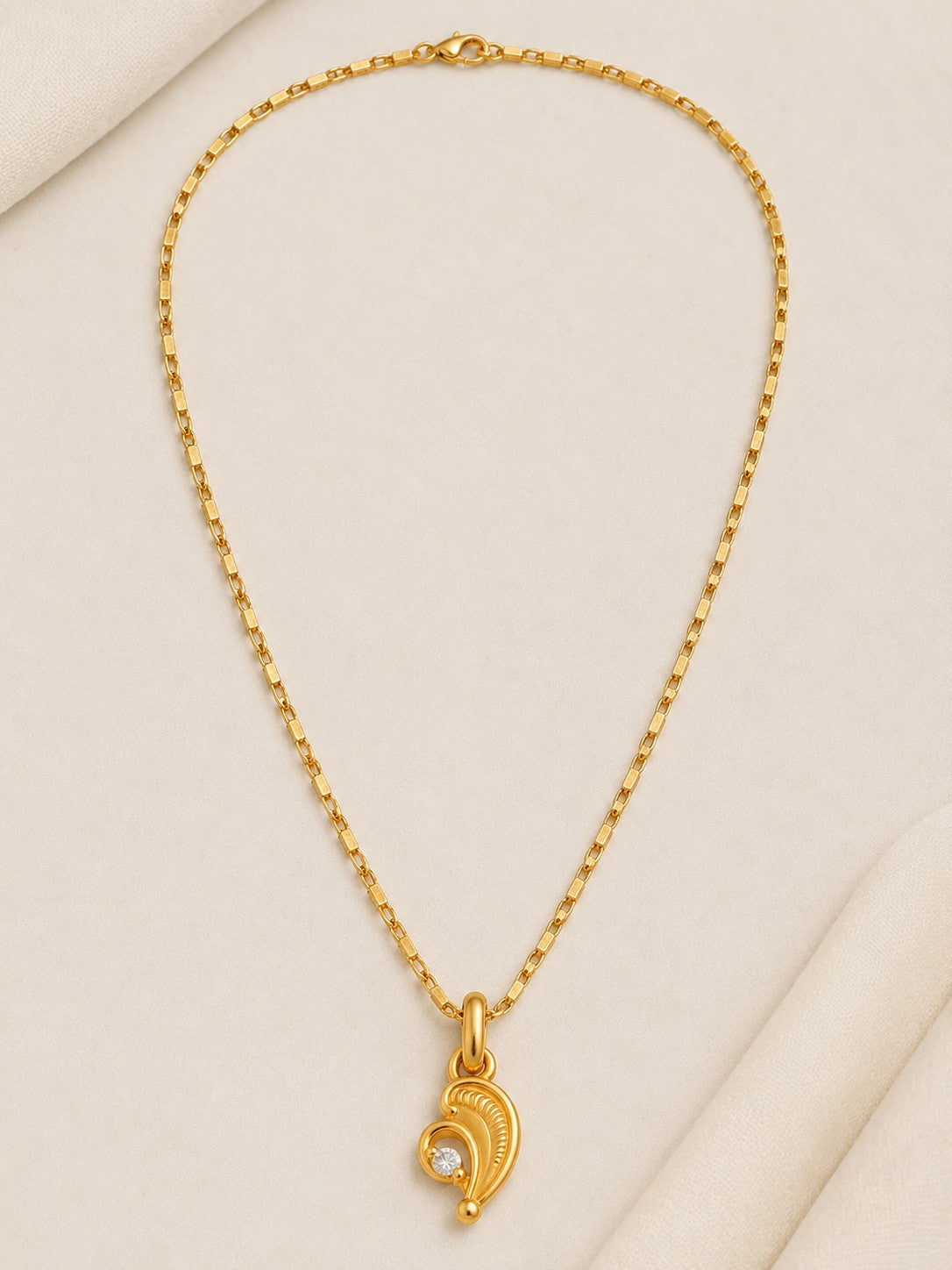 Leaf Heart Chain Pendant Set