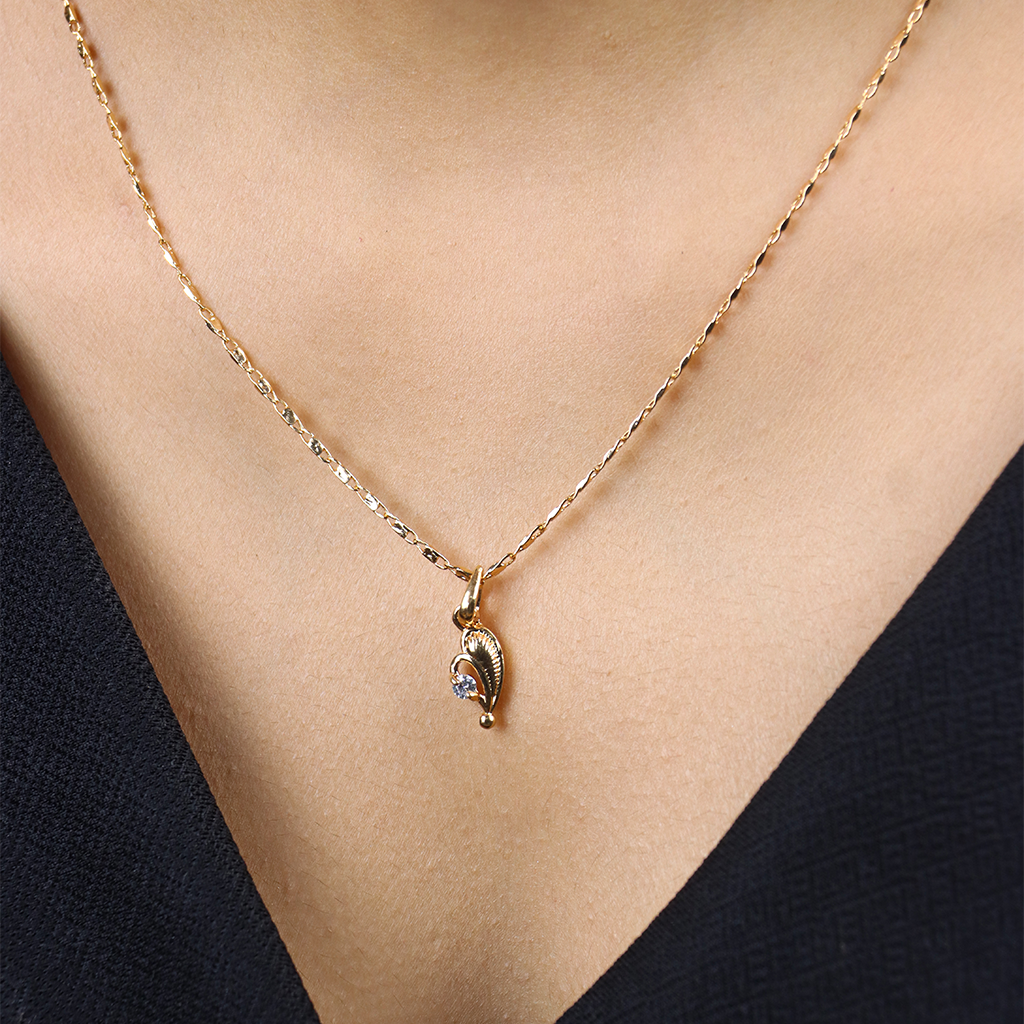 Leaf Heart Chain Pendant Set