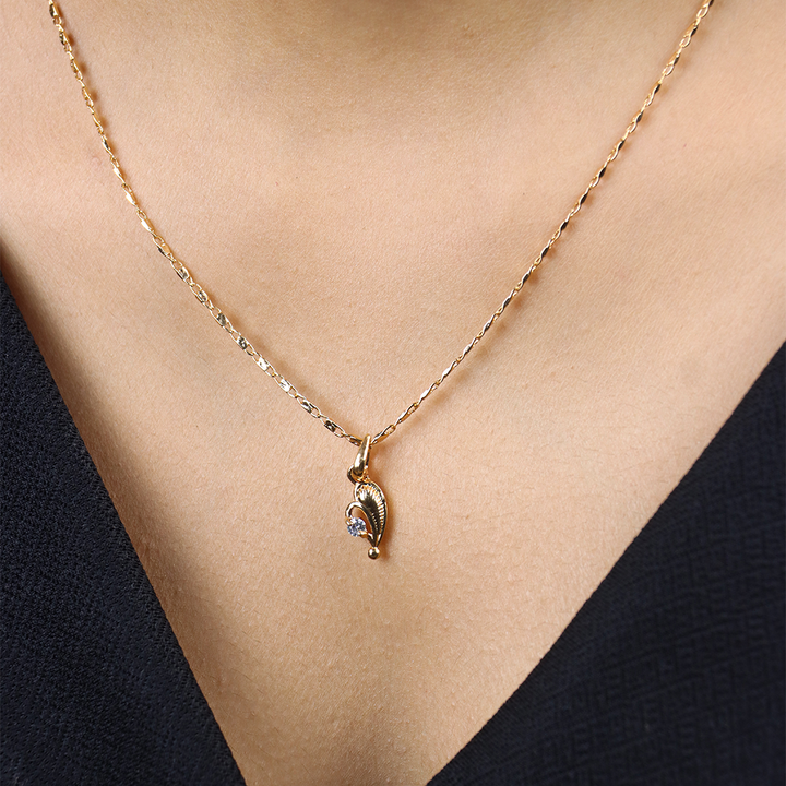 Leaf Heart Chain Pendant Set