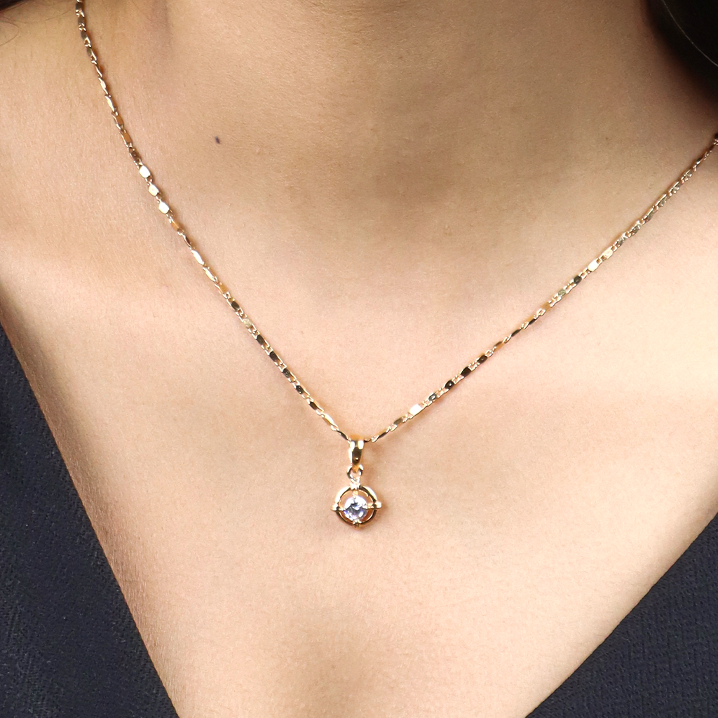 Circle Drop Chain Pendant Set